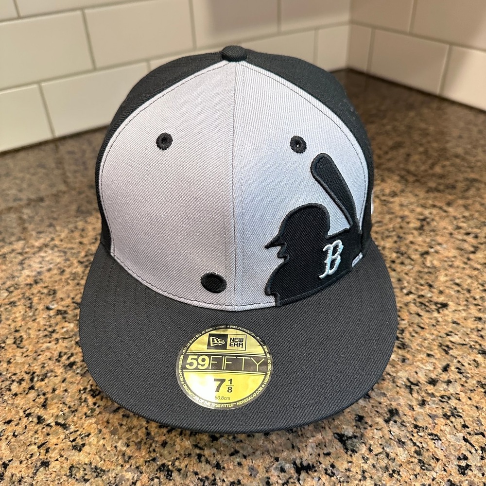 Boston Red Sox New Era 59FIFTY Fitted Hat 7 1/8 Black Gray Wool New